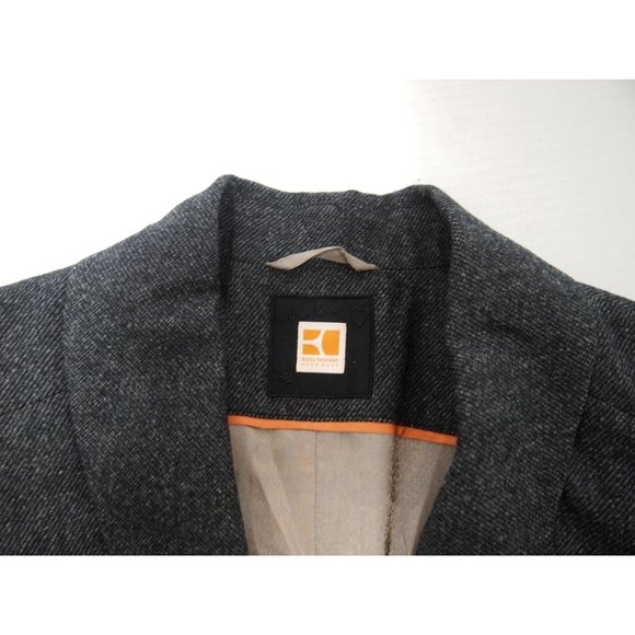Hugo Boss Orange Womens Blazer Jacket 4 Grey Wool Stretch 2 Button Career Work - Picture 3 of 5